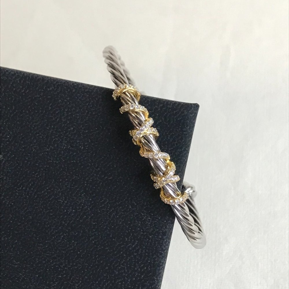 David Yurman Two-Tone X Bracelet - Picture 3 of 7